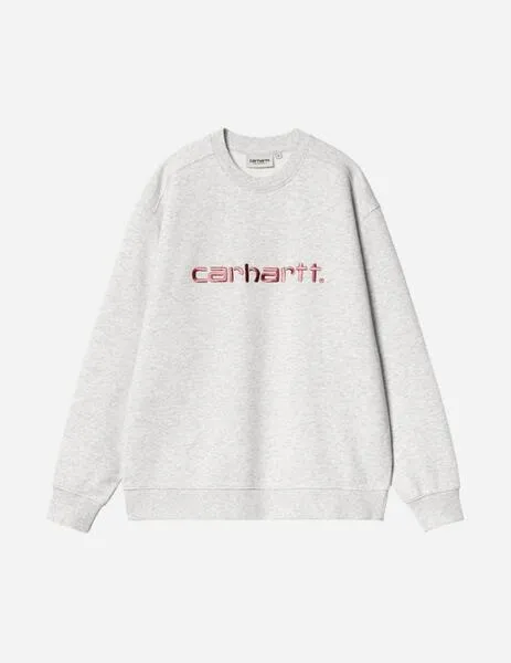 SUDADERA W' CARHARTT SWEAT  ASH HEATHER / DUSTY R