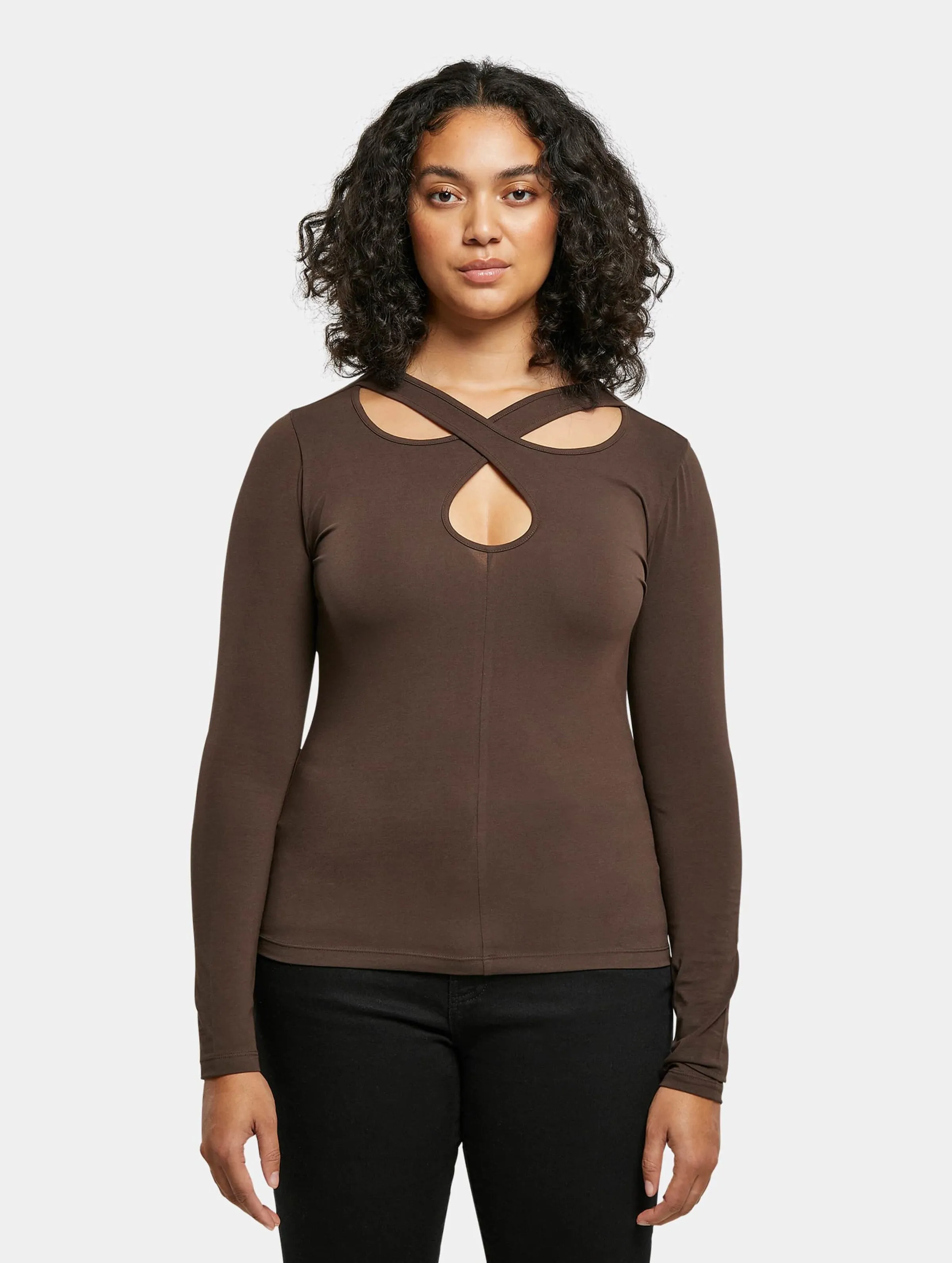 Urban Classics Ladies Crossed Cut Out Longsleeve
