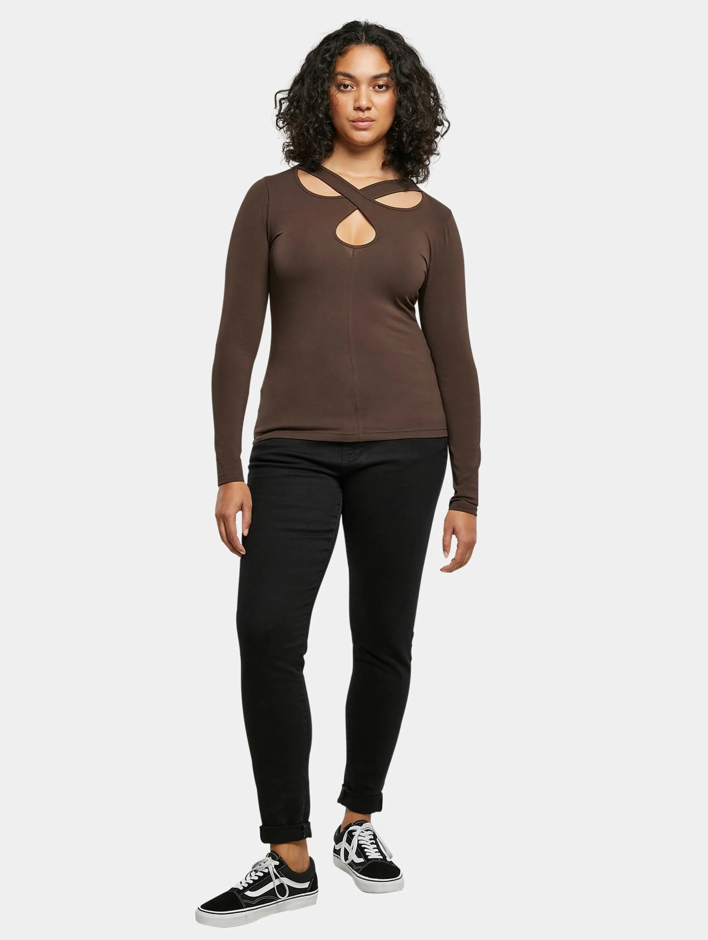 Urban Classics Ladies Crossed Cut Out Longsleeve