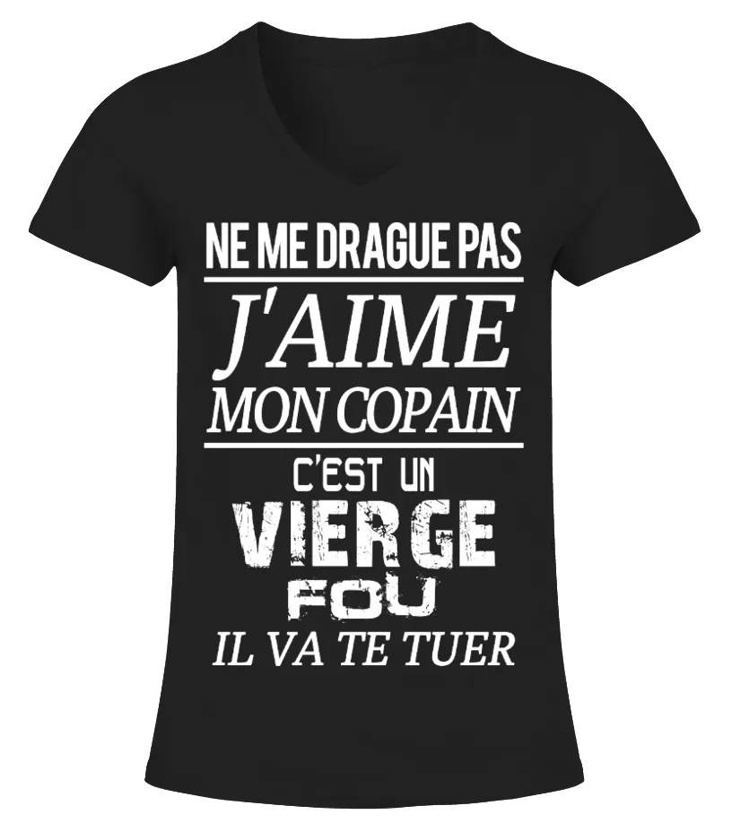 VIERGE  J'AIME MON COPAIN CAMISETA CUELLO PICO MUJER